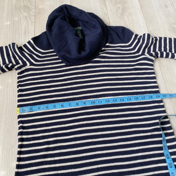 Lauren Ralph Lauren Navy & White Striped Pullover Sweater - Picture 5 of 12